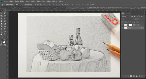 PS素描静物效果制作493