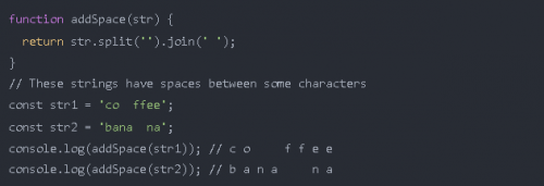 如何在 JavaScript 中的字符串的字符之间添加空格5